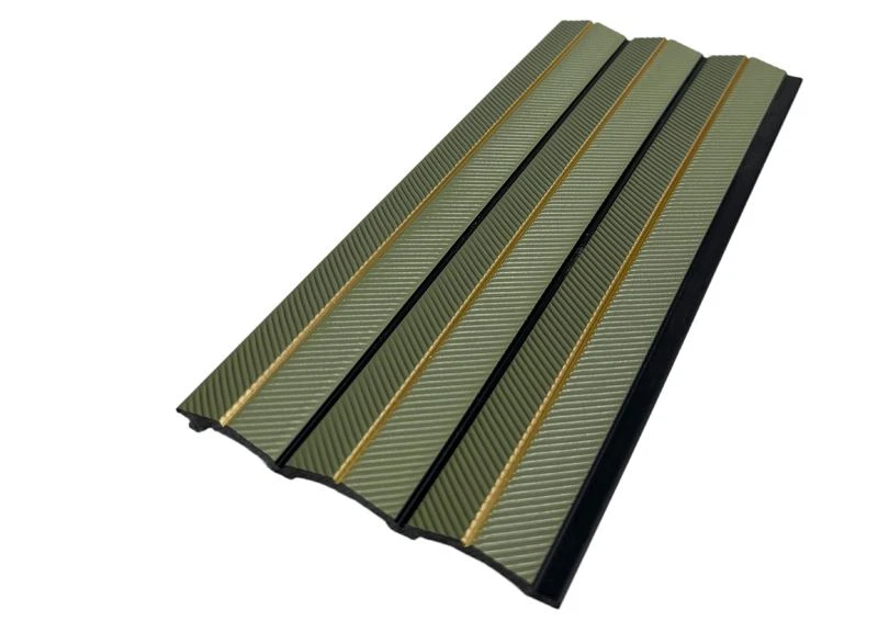 Painel de parede PS canelado verde para decoração de interiores