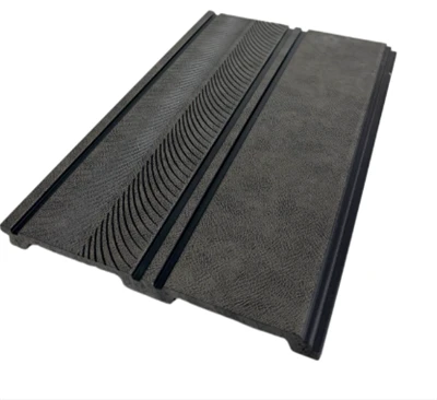 Painel de parede PS texturizado preto moderno com padrão de onda